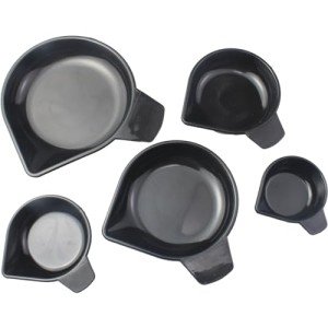 Plastic Weighing Dishes with Narrow Spout - Set of 5