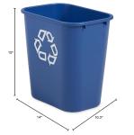 28 Qt Blue Deskside Recycling Wastebasket
