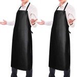 2 Pack Heavy Duty Waterproof Rubber Aprons - Black