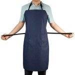 Blue Waterproof Rubber Vinyl Lab Apron with Pockets