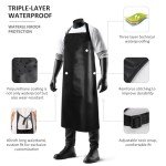 GoldPig 2 Pack Waterproof Rubber Work Aprons