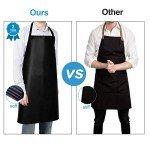 2 Pack Heavy Duty Waterproof Rubber Aprons - Black