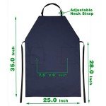 Blue Waterproof Rubber Vinyl Lab Apron with Pockets
