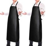 2 Pack Heavy Duty Waterproof Rubber Aprons - Black