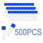500pcs 2ml Plastic Sample Vials with Caps
