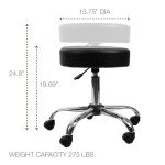 Alera Height Adjustable Backless Lab Stool - Black