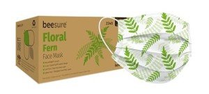 Beesure BE2340 Floral Design Face Mask, Fern Green