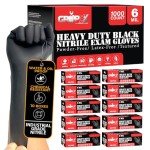 London Labs Heavy Duty Black Nitrile Exam Gloves
