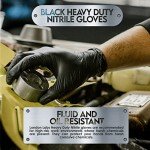 London Labs Heavy Duty Black Nitrile Exam Gloves