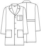 Dickies Unisex 37-Inch White Lab Coat, Medium
