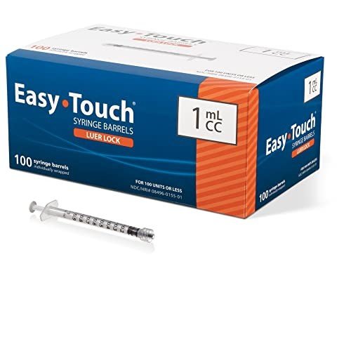 EasyTouch 1ML Luer-Lock Syringe Barrels - 100 Pack