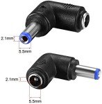 90-Degree DC Power Connector Adapter - 3 Pack