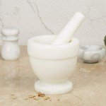 Natural Marble Mortar and Pestle Set - 4