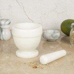 Natural Marble Mortar and Pestle Set - 4