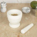 Natural Marble Mortar and Pestle Set - 4