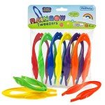 Colorful Plastic Rainbow Tweezers for Kids