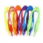 Colorful Plastic Rainbow Tweezers for Kids
