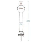 StonyLab Borosilicate Glass Chromatography Column, 500ml