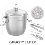 3L Insulated Stainless Steel Ice Bucket Set