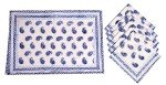 Cotton Placemats & Napkins Set - Block Print