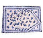 Cotton Placemats & Napkins Set - Block Print