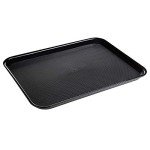 Rectangular Plastic Serving Trays Set of 6, Black