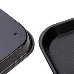 Rectangular Plastic Serving Trays Set of 6, Black