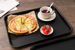 Rectangular Plastic Serving Trays Set of 6, Black