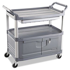 Rubbermaid Xtra Three-Shelf Instrument Cart - Gray