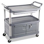 Rubbermaid Xtra Three-Shelf Instrument Cart - Gray