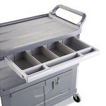 Rubbermaid Xtra Three-Shelf Instrument Cart - Gray