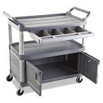 Rubbermaid Xtra Three-Shelf Instrument Cart - Gray