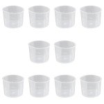20Pcs 15ml Clear Plastic Lab Beakers