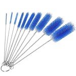 Navy Blue Bottle Cleaning Brush Set - 10 Pieces