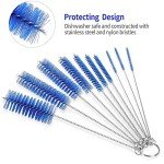 Navy Blue Bottle Cleaning Brush Set - 10 Pieces