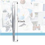 Precision Stainless Steel Forceps - 8 Inch