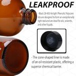 16 oz Amber Boston Round Bottles with Caps - 2 Pack