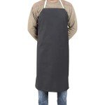 EISCO Black Adjustable Vinyl Laboratory Apron - Medium
