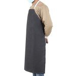 EISCO Black Adjustable Vinyl Laboratory Apron - Medium