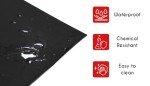 EISCO Black Adjustable Vinyl Laboratory Apron - Medium