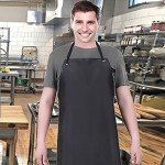 Waterproof Black Vinyl Apron - 43" Light Duty