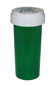 Green Child Resistant Pharmacy Prescription Vials - 240 Pack