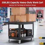 Heavy Duty 2-Shelf Utility Cart with Wheels