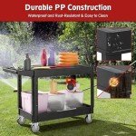 Heavy Duty 2-Shelf Utility Cart with Wheels