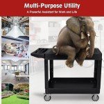 Heavy Duty 2-Shelf Utility Cart with Wheels
