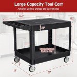 Heavy Duty 2-Shelf Utility Cart with Wheels