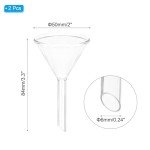 50mm Borosilicate Glass Funnel - 2 Pack