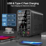 Variable 60V 5A Bench Power Supply with USB