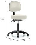Height Adjustable Doctor's Stool with Backrest