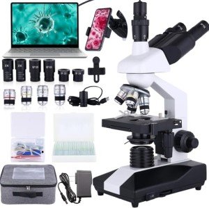 Herwicm Research Grade Trinocular Microscope with USB Camera